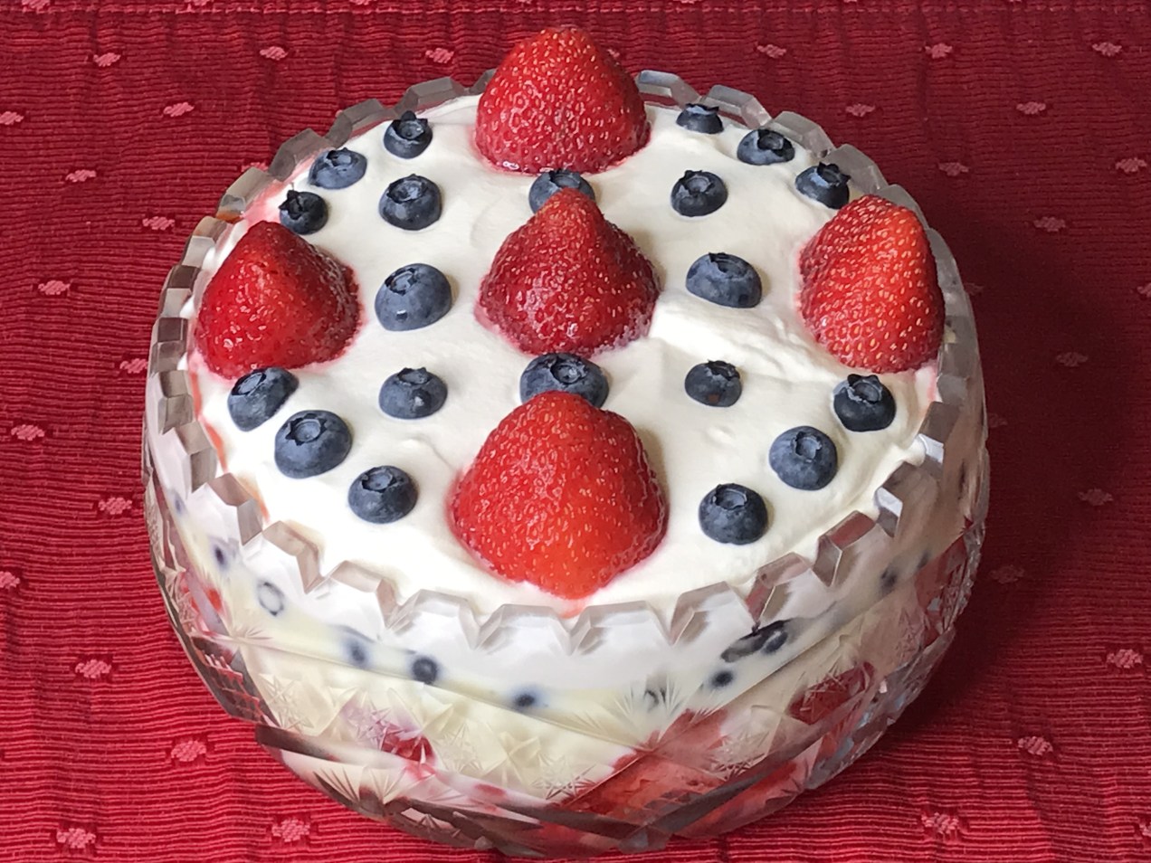 Patriotic pound cake trifle