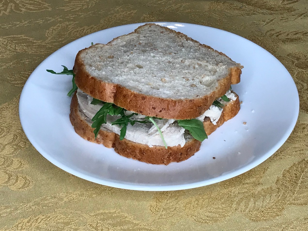 Poached chicken sandwich