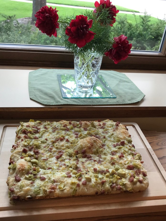 homemade artichoke pizza