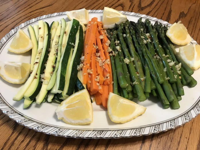vegetables with garlic and lemon