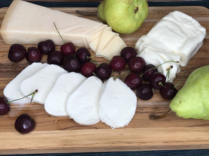 fruit and cheese still-life
